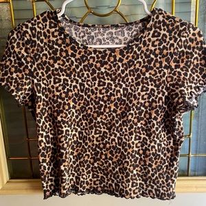 AE Leopard Crop Top